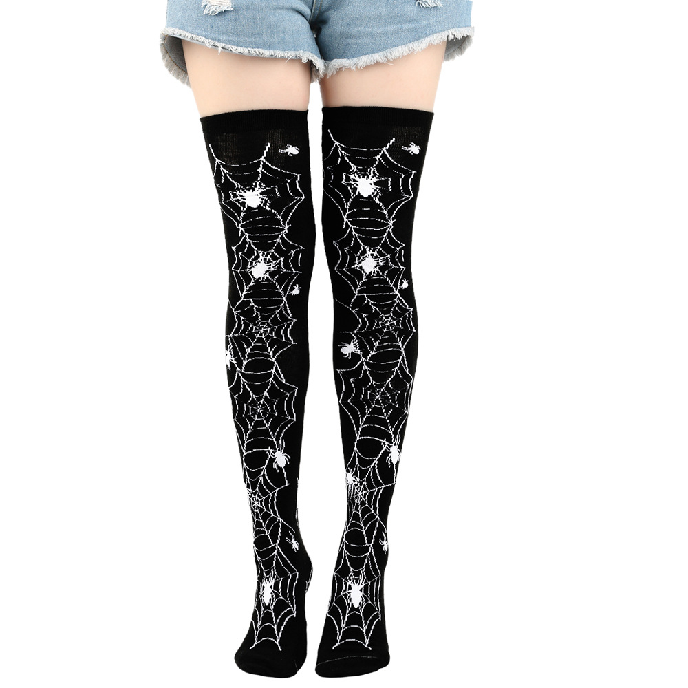 Halloween Over Knee Socks With Print Design For Party